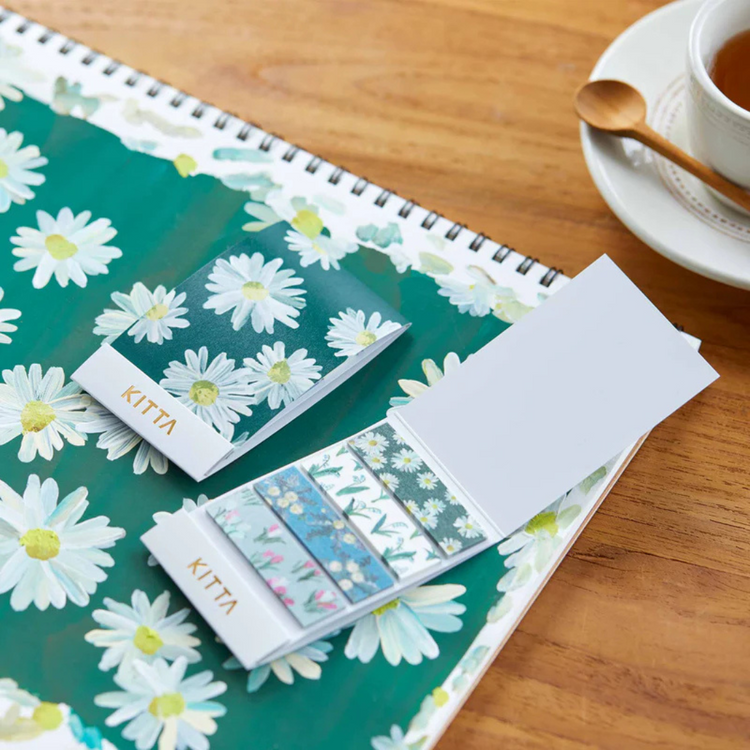KITTA Washi Tape — Flower 9 — rolled out on paper