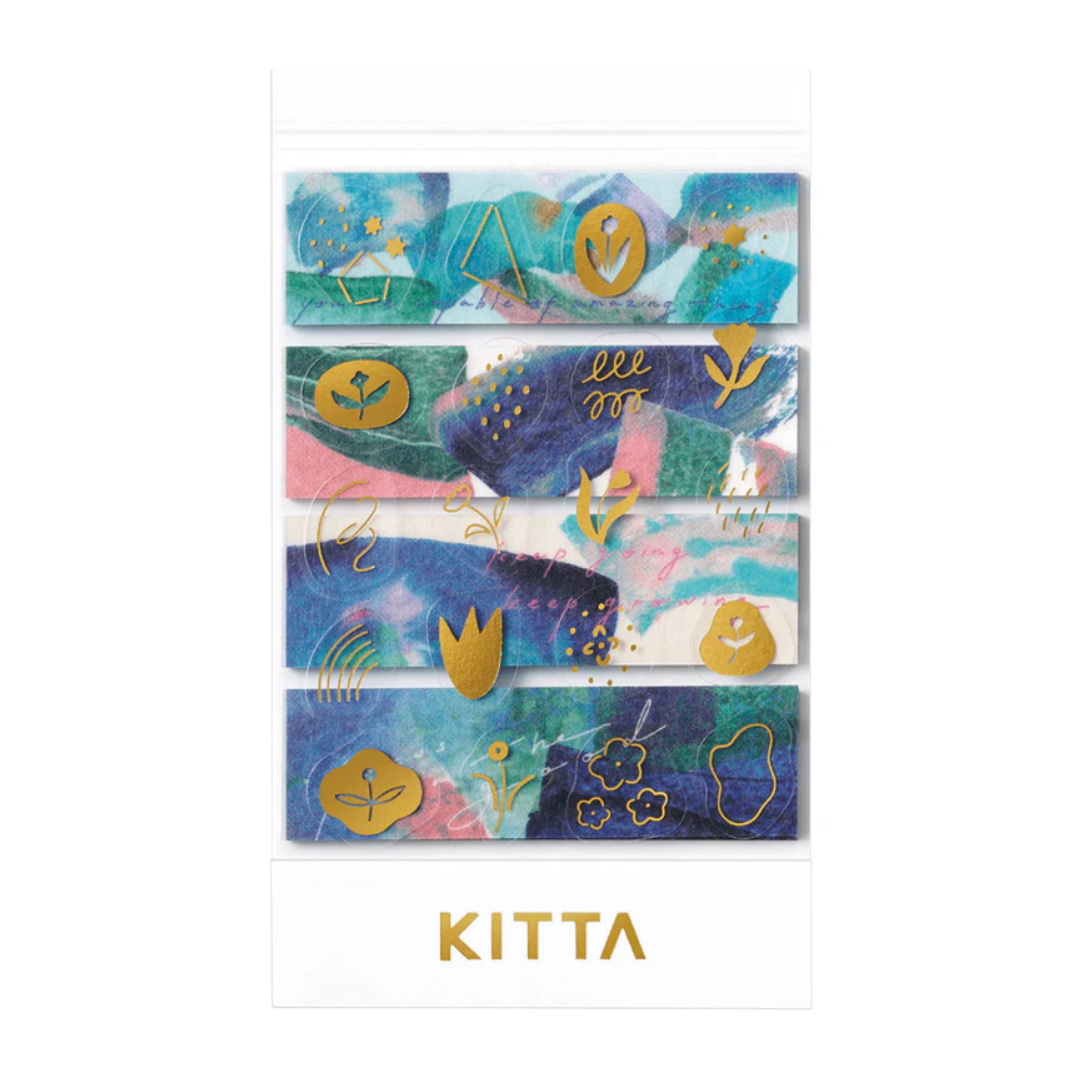 KITTA Washi Tape — Collage Message Gold Foil — pattern detail