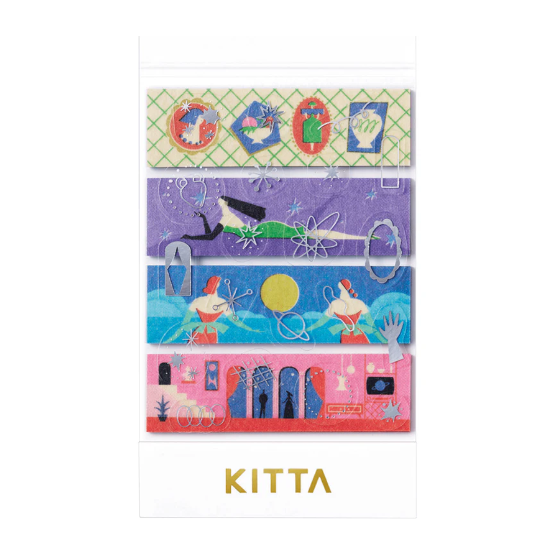 KITTA Washi Tape — Collage Waxy Silver Foil — roll front