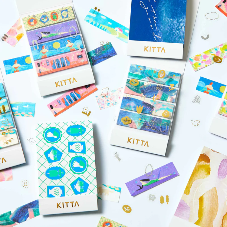 KITTA Washi Tape — Collage Waxy Silver Foil — colour close-up