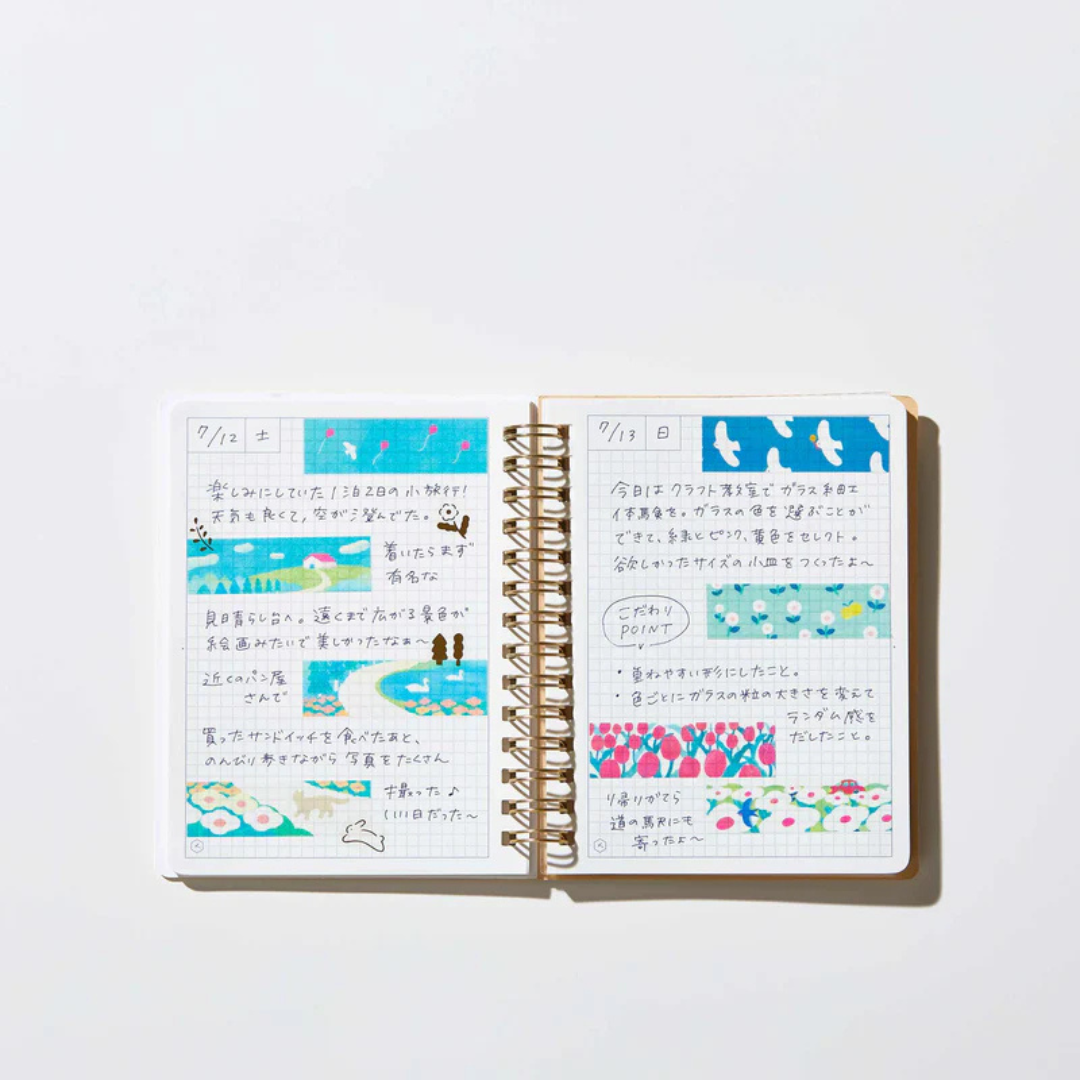 KITTA Washi Tape — Extended Jabara Fukei — roll side view