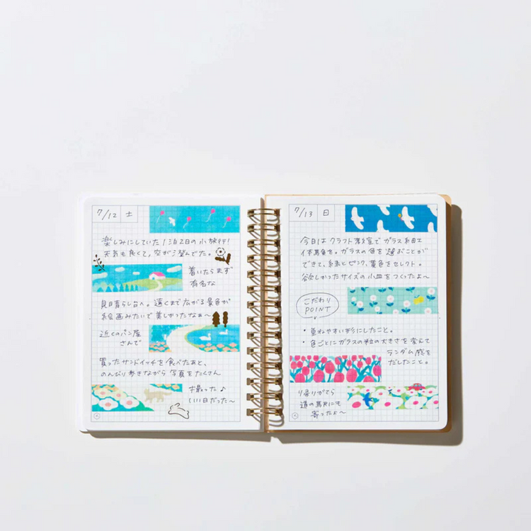 KITTA Washi Tape — Extended Jabara Fukei — roll side view