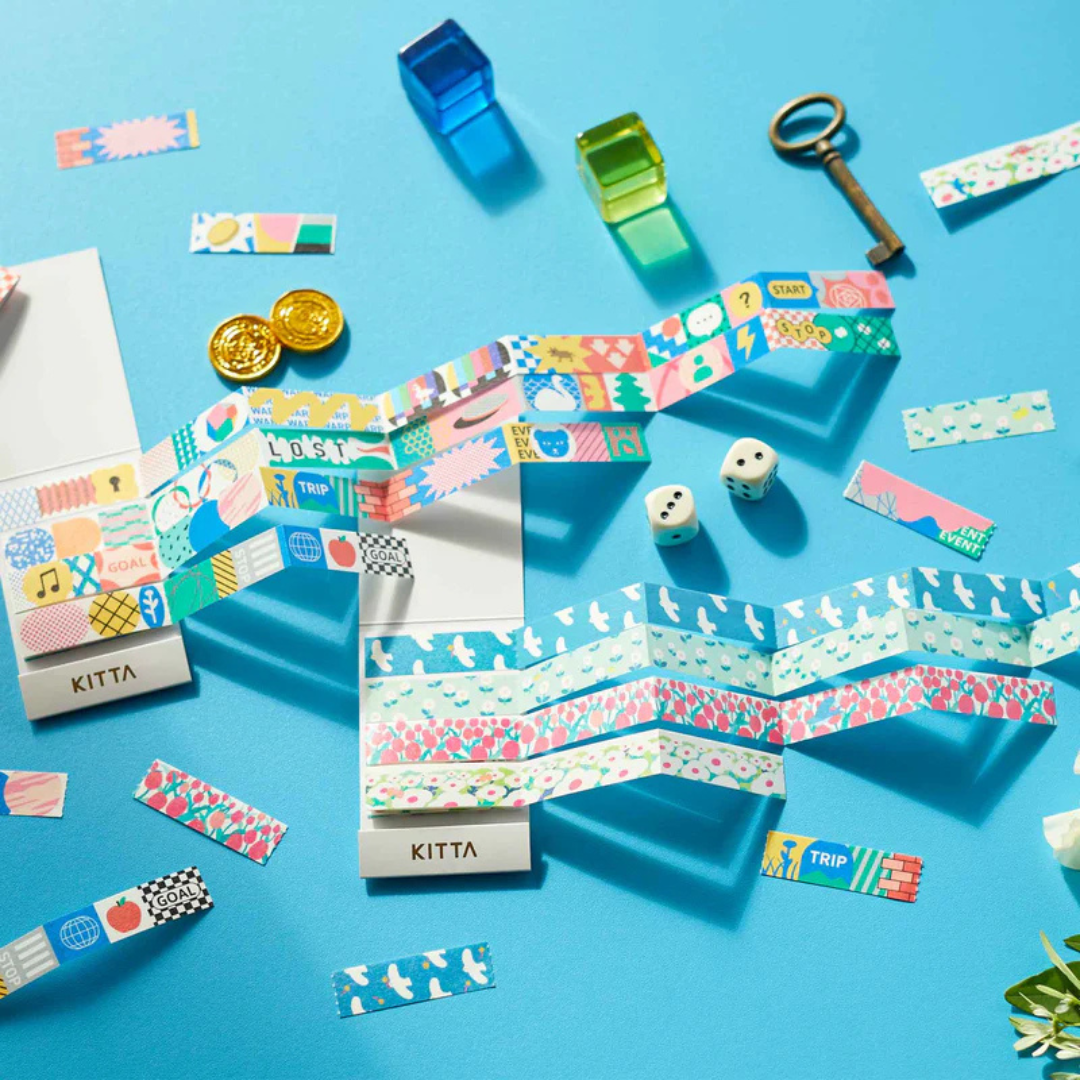 KITTA Washi Tape — Extended Jabara Sugoroku — flat lay