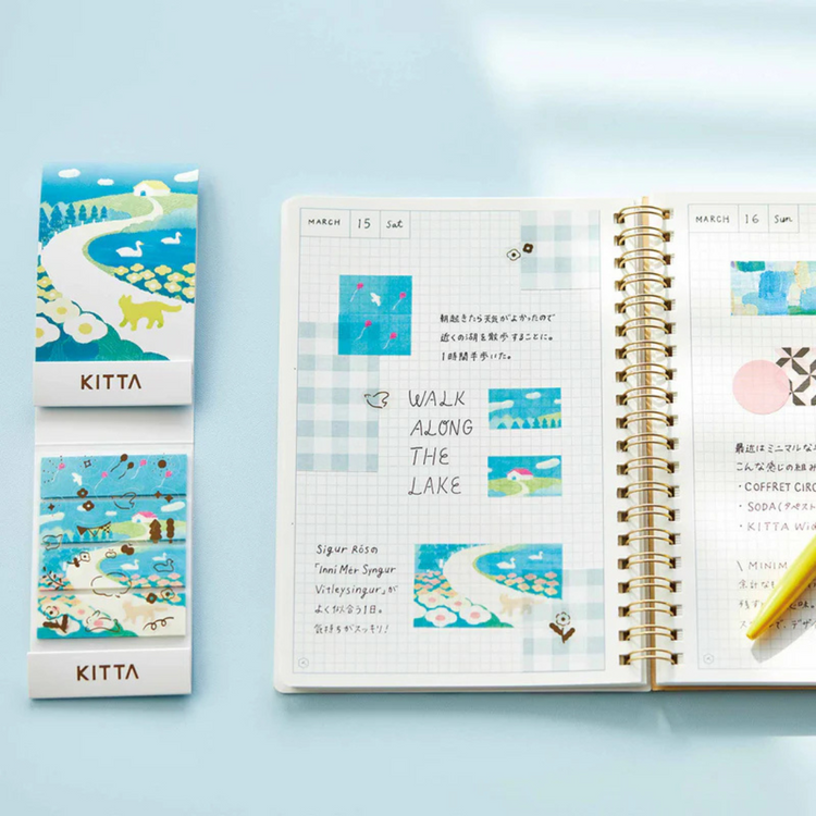 KITTA Washi Tape — Collage Oka Gold Foil — rolled out on paper