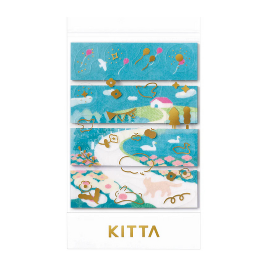 KITTA Washi Tape — Collage Oka Gold Foil — roll front