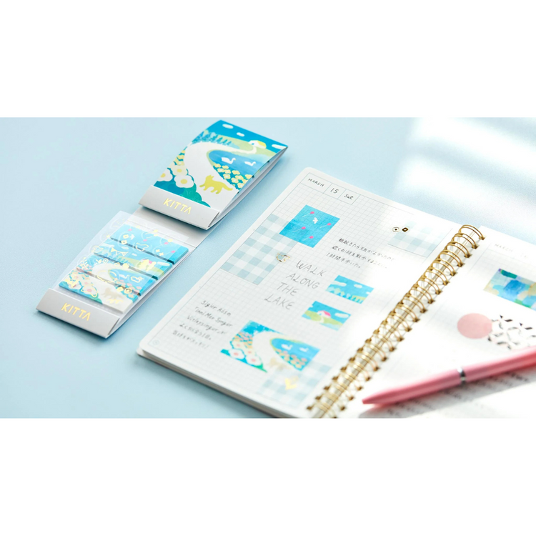 KITTA Washi Tape — Collage Oka Gold Foil — roll side view