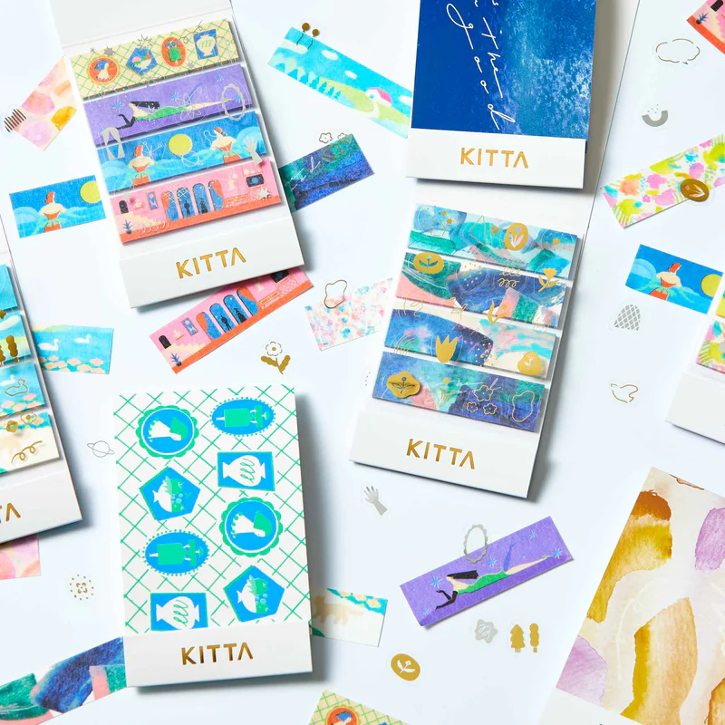 KITTA Washi Tape — Collage Suisai Silver Foil — flat lay