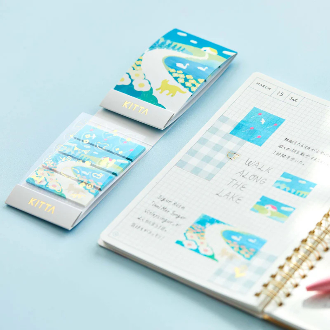 KITTA Washi Tape — Collage Suisai Silver Foil — roll front