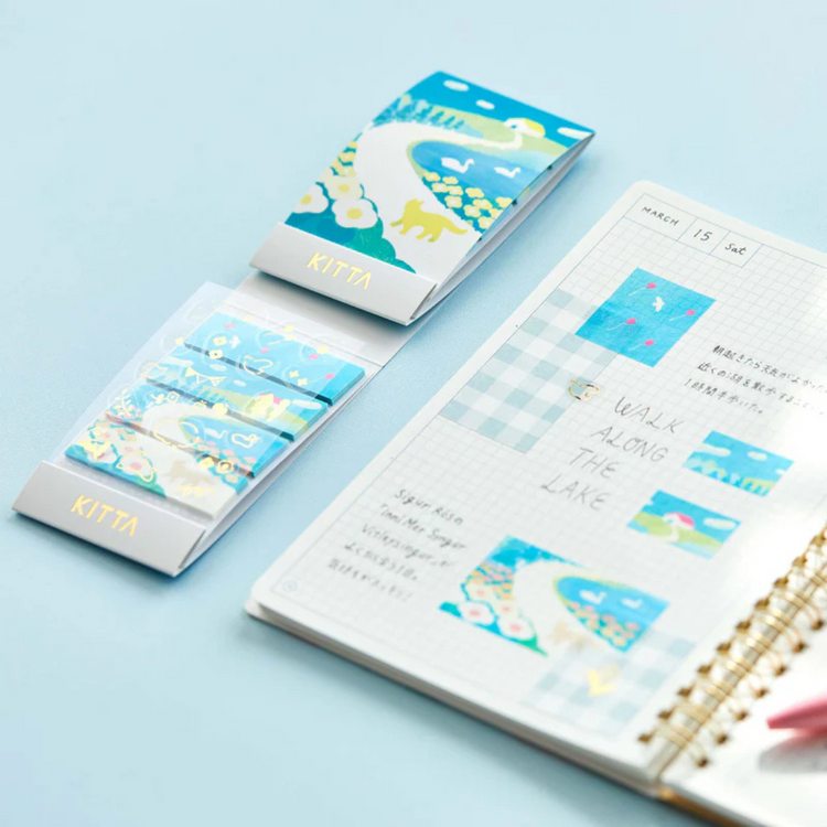 KITTA Washi Tape — Collage Suisai Silver Foil — roll front