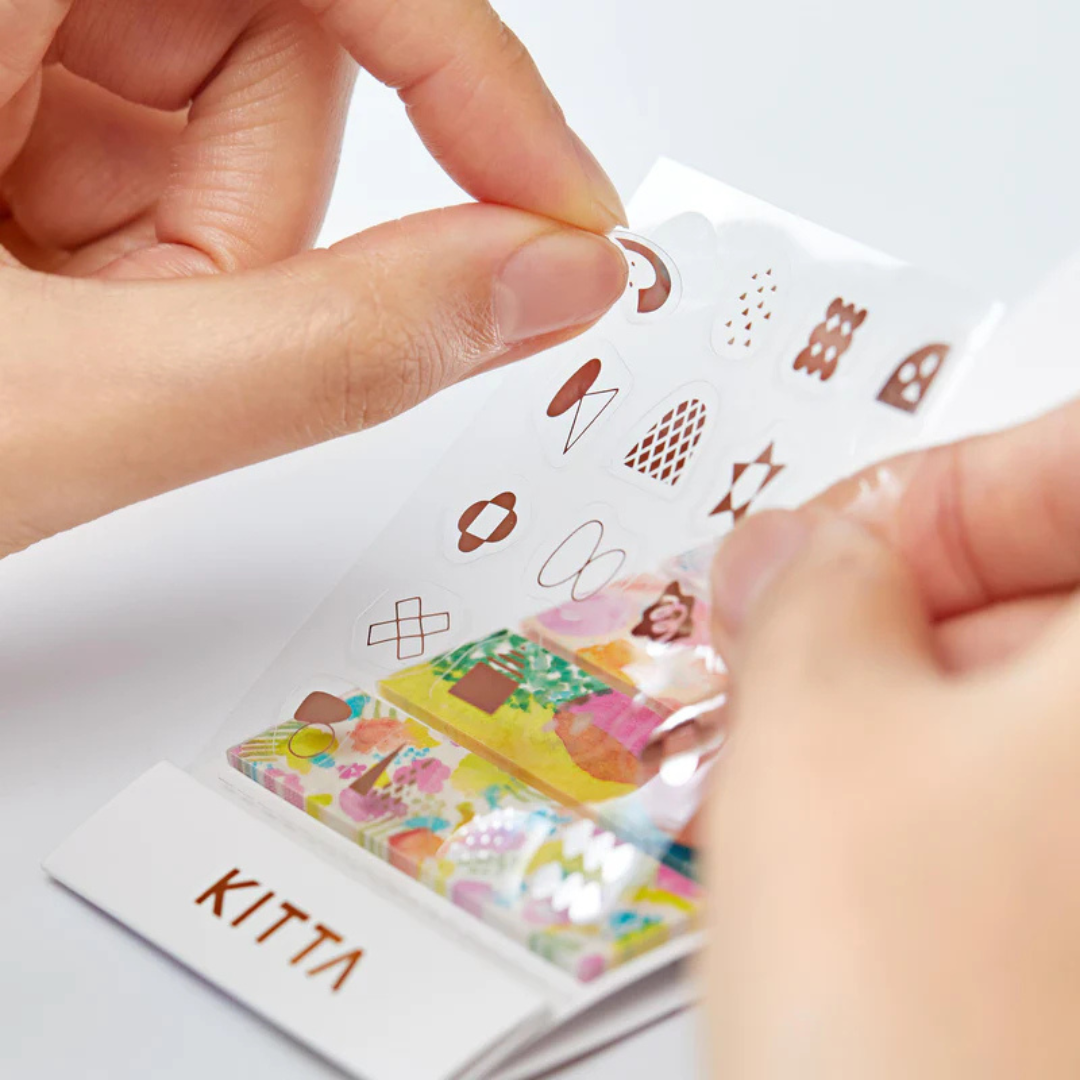 KITTA Washi Tape — Collage Message Gold Foil — pattern detail