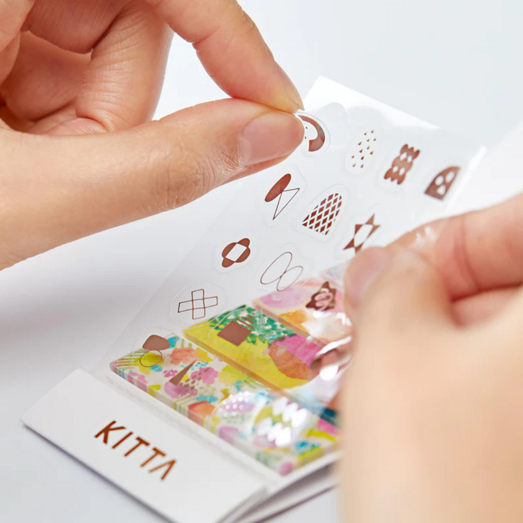 KITTA Washi Tape — Collage Message Gold Foil — pattern detail