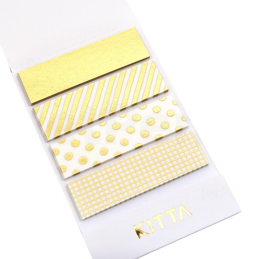 KITTA Washi Tape — Gold Mix — rolled out on paper
