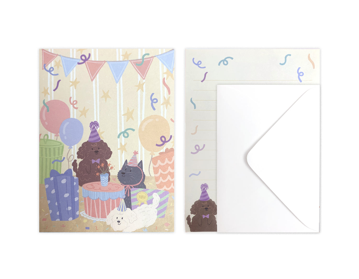 D'Won Mini Letter — Party Puppy — closed card