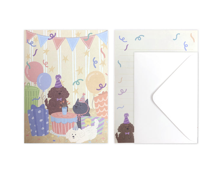 D'Won Mini Letter — Party Puppy — closed card