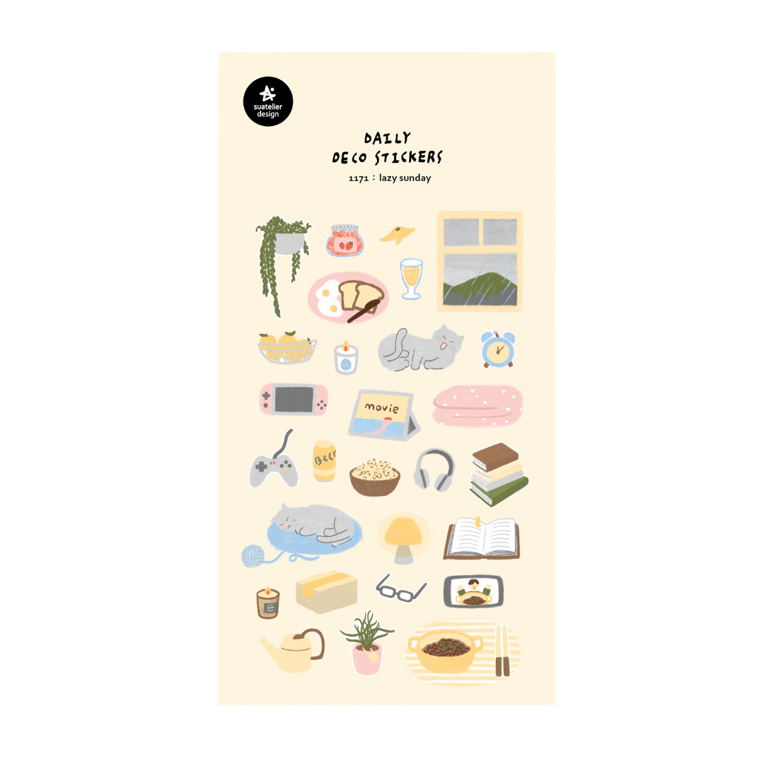 Suatelier Daily Deco Sticker — Lazy Sunday — sheet front