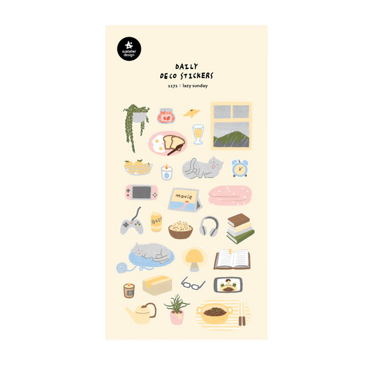 Suatelier Daily Deco Sticker — Lazy Sunday — sheet front