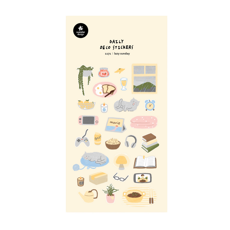 Suatelier Daily Deco Sticker — Lazy Sunday — sheet front