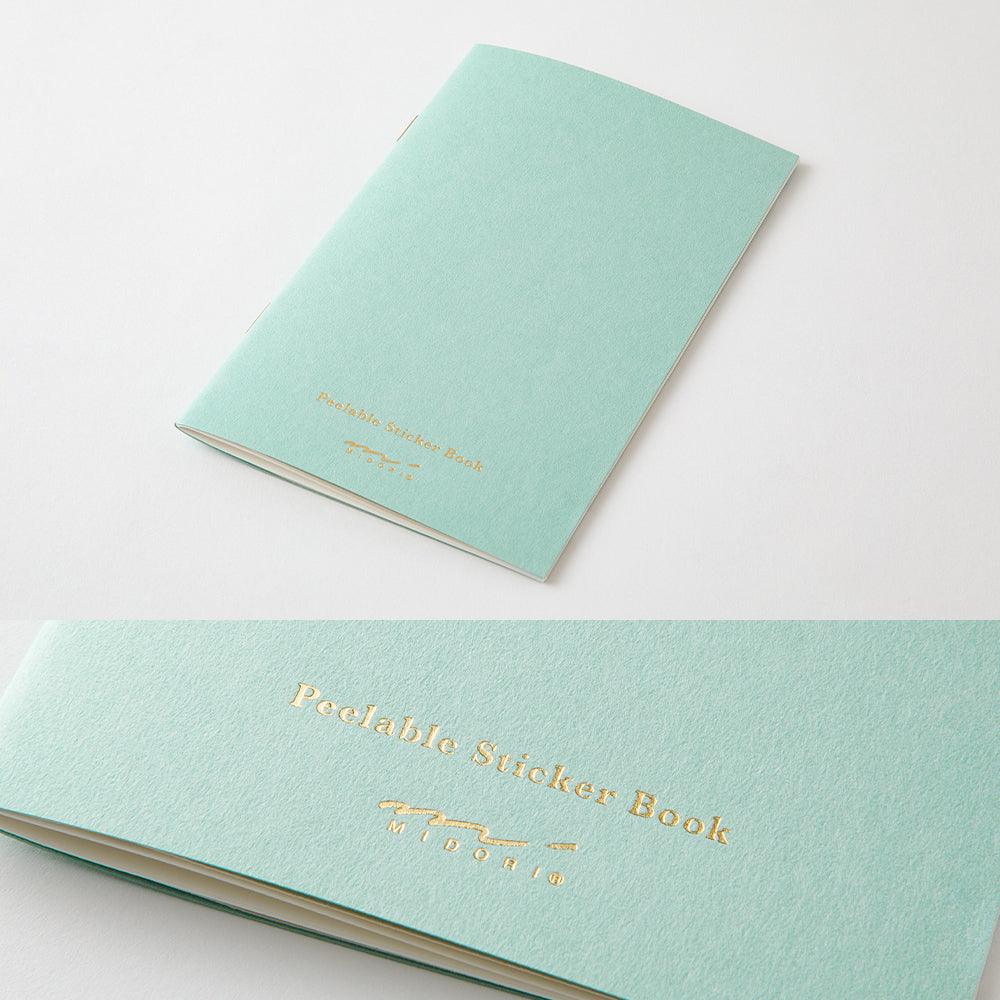 Midori Sticker Book with Pocket — Light Blue — detail view