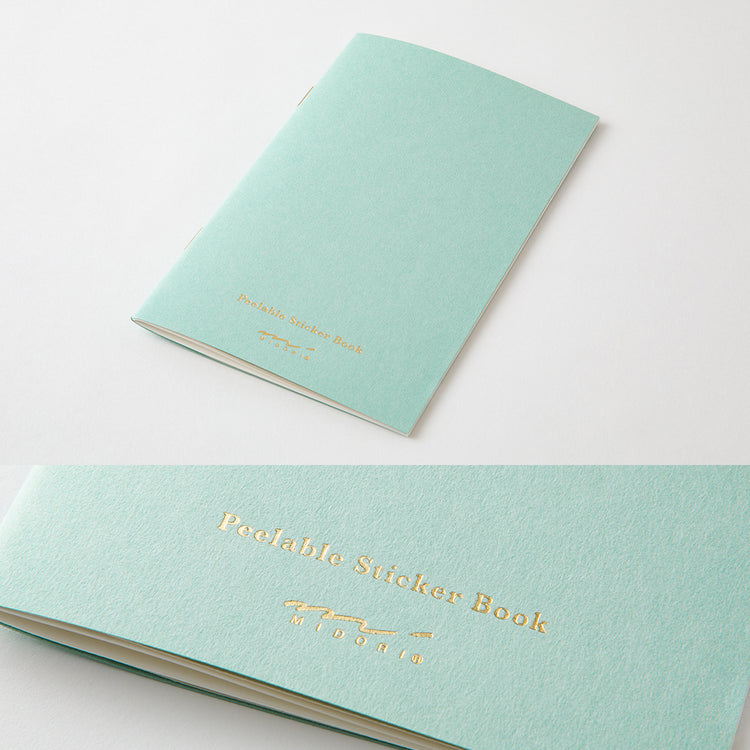 Midori Sticker Book with Pocket — Light Blue — detail view