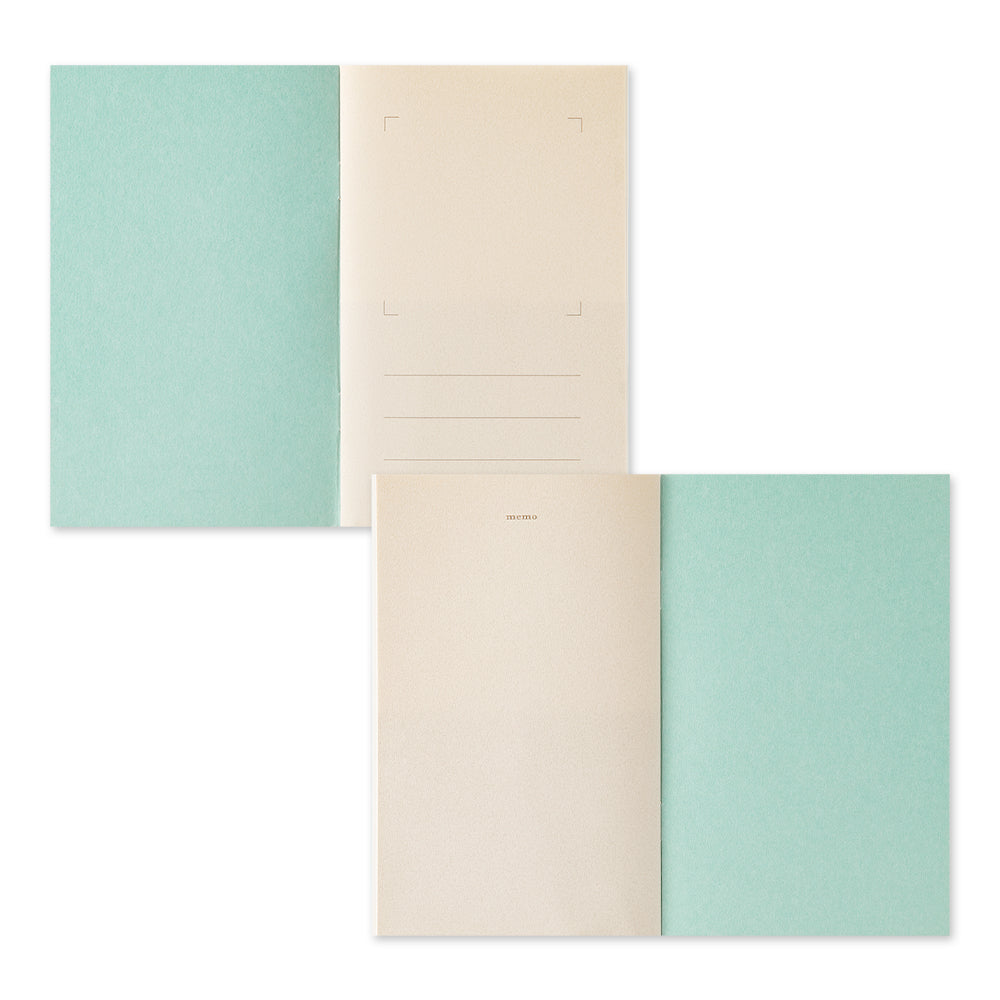 Midori Sticker Book with Pocket — Light Blue — detail view