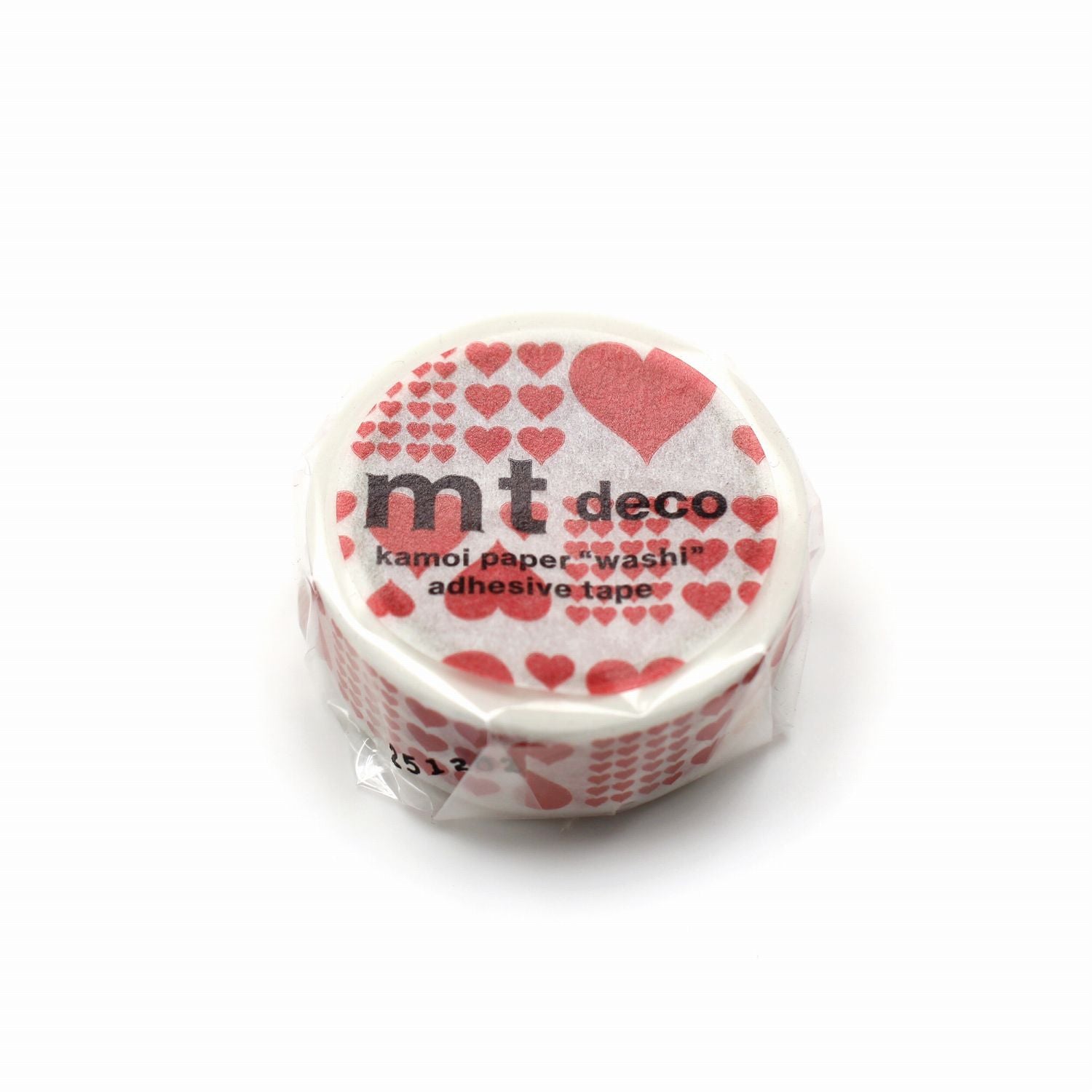 mt 1P Kamoi Washi Tape — Heart Red — pattern detail