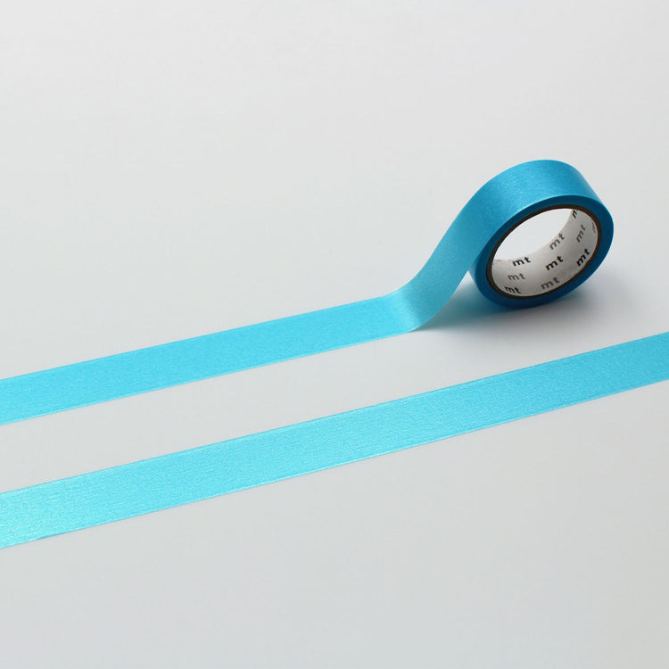 mt 1P Kamoi Washi Tape — Silky Light Blue — roll front