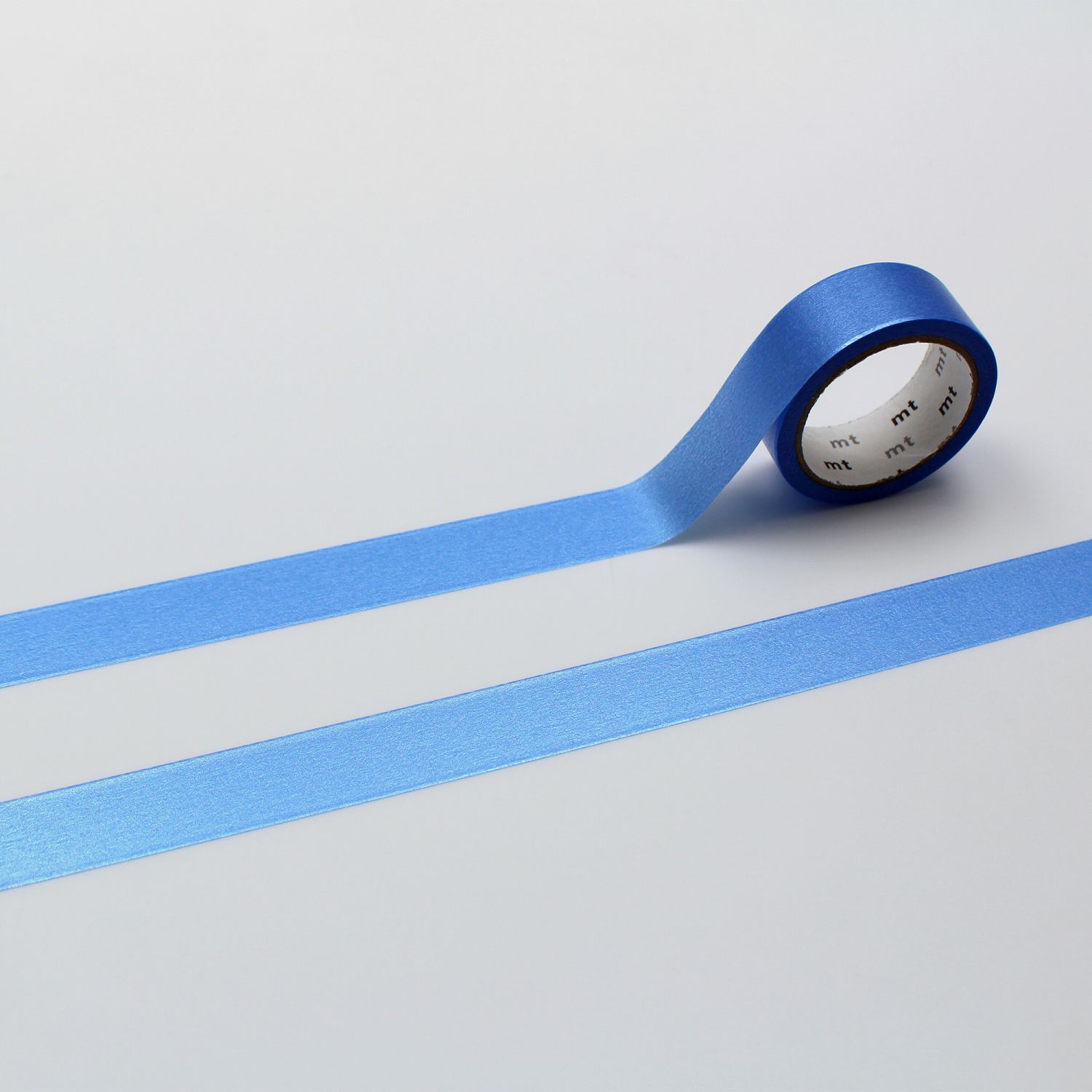 mt 1P Kamoi Washi Tape — Silky Blue — roll front