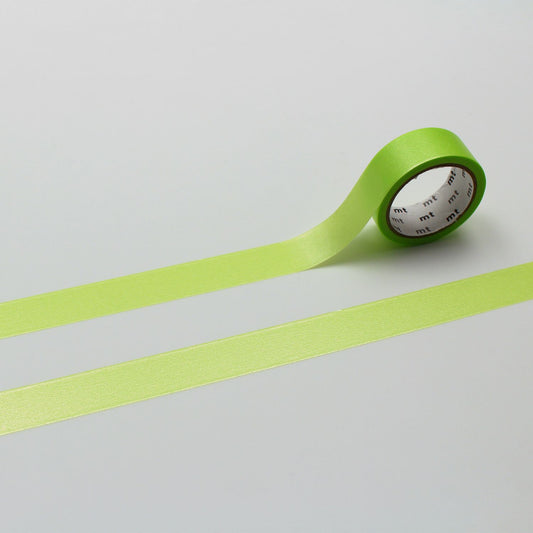 mt 1P Kamoi Washi Tape — Silky Light Green — roll front