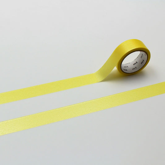 mt 1P Kamoi Washi Tape — Silky Yellow — roll front
