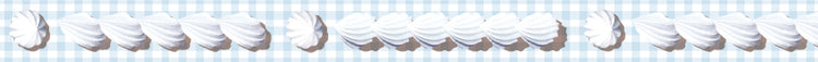 mt EX Washi Tape — Whipped Cream Line — rolled out on paper