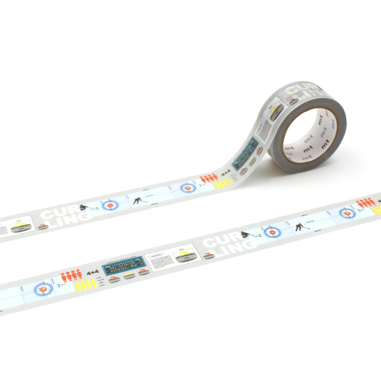 mt EX Washi Tape — Winter Sports Curling — roll front