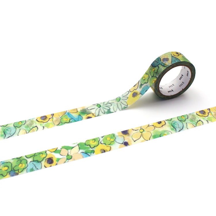 mt x Isabelle Boinot Washi Tape — Flower Patterns — roll front