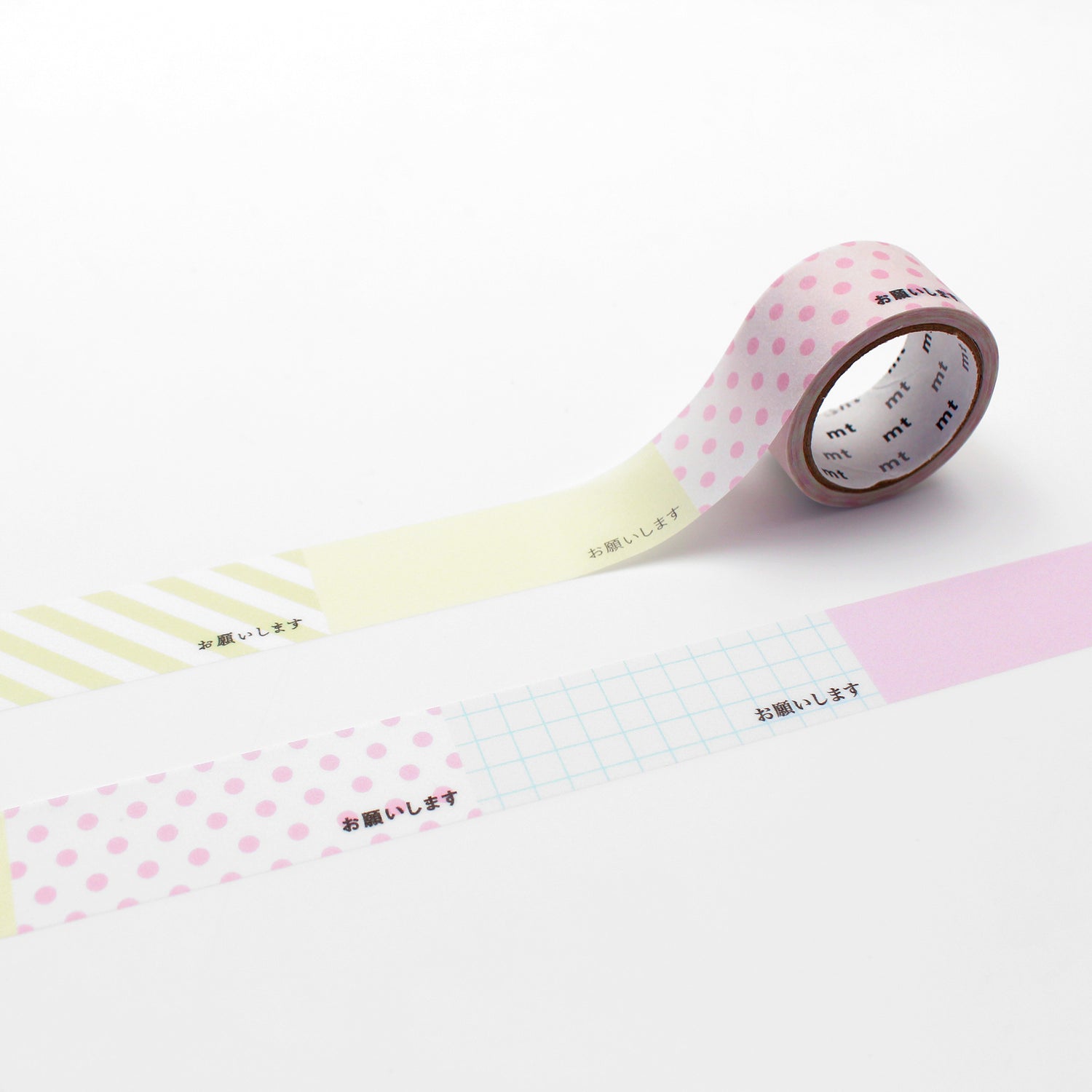 mt KakuKaku Washi Tape — Onegaishimasu with Perforations — roll front
