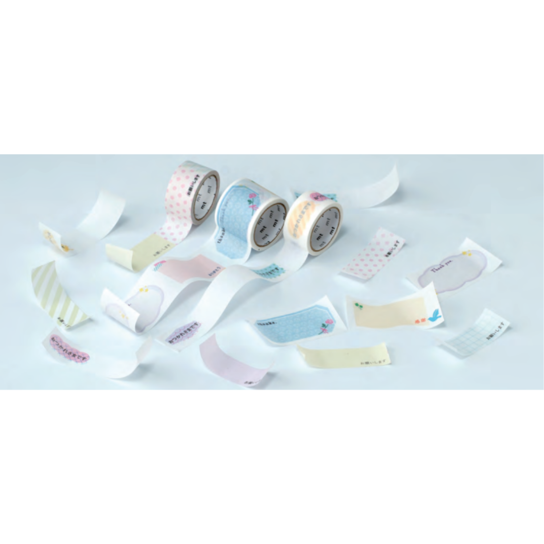 mt KakuKaku Washi Tape — Arigatou with Perforations — roll side view