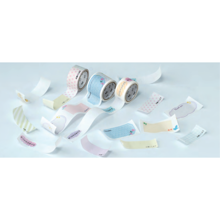 mt KakuKaku Washi Tape — Arigatou with Perforations — roll side view