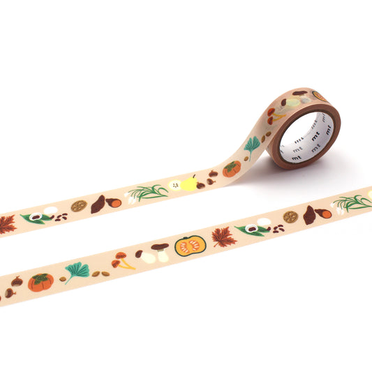 mt x Léa Maupetit Washi Tape — Golden Autumn — roll front
