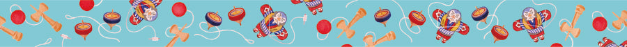 mt Maruichikyu Washi Tape — Pastime in the Past — rolled out on paper