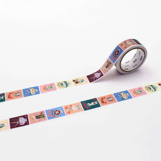 mt x Polly Fern Washi Tape — Flower — roll front