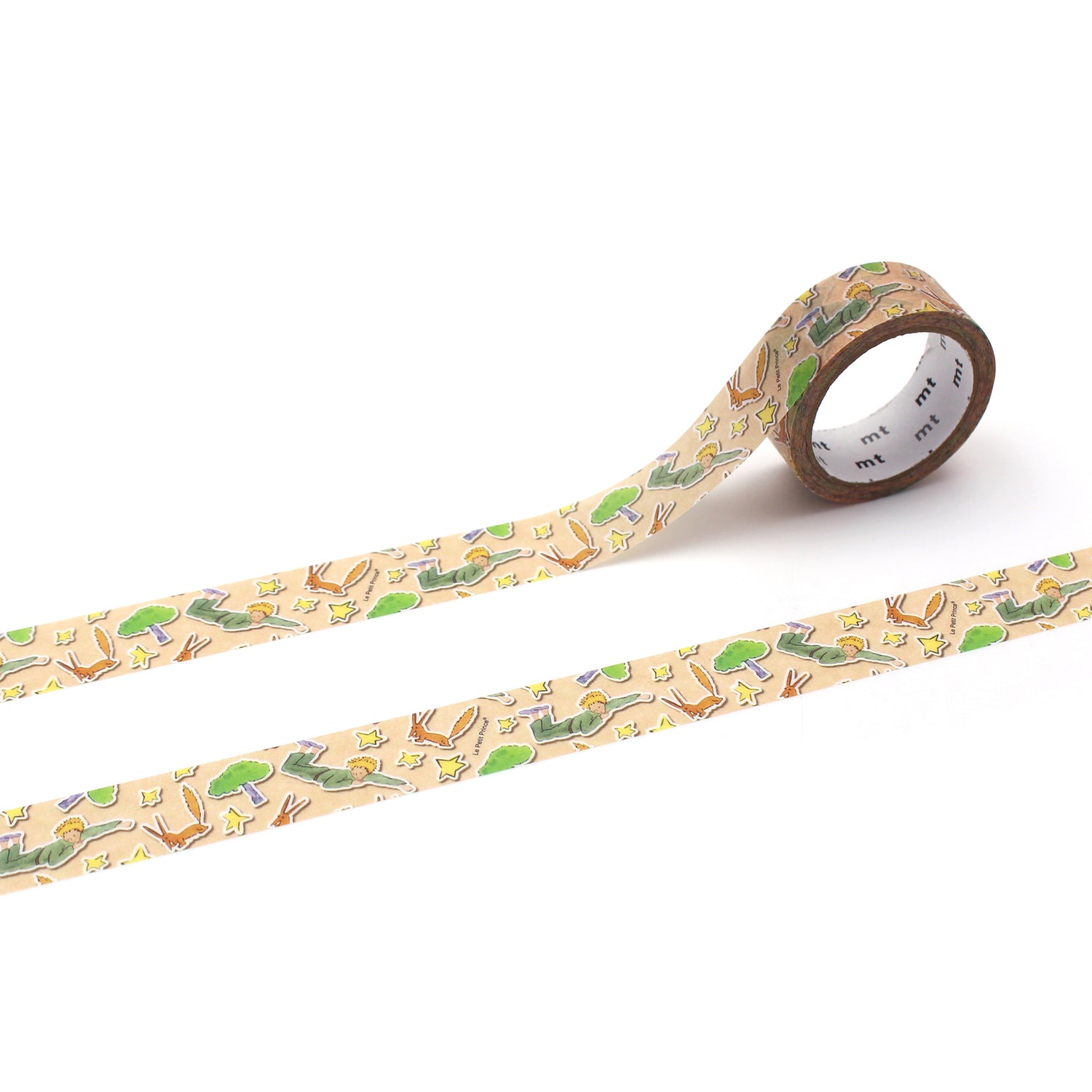 mt x Le Petit Prince Washi Tape — Sticker — rolled out on paper