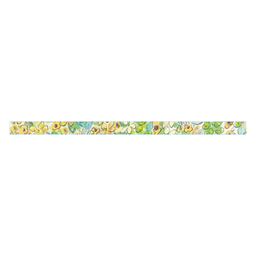 mt x Isabelle Boinot Washi Tape — Flower Patterns — rolled out on paper