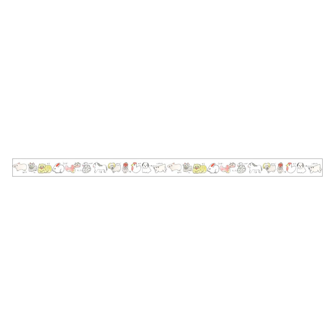 mt x Isabelle Boinot Washi Tape — Zodiac — rolled out on paper