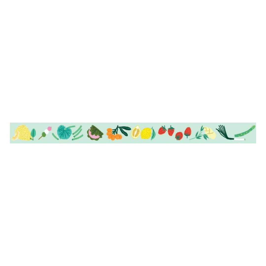 mt x Léa Maupetit Washi Tape — Blooming Spring — rolled out on paper