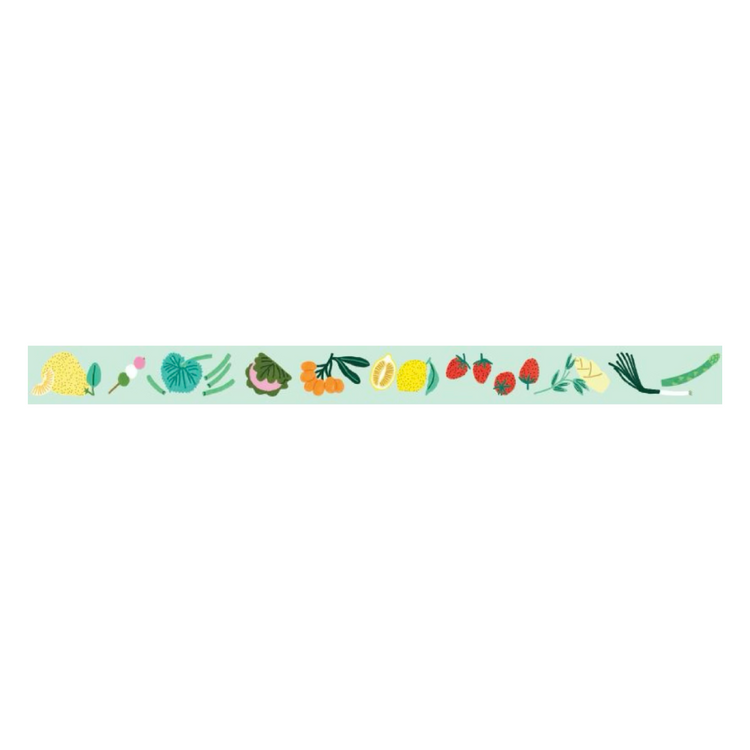 mt x Léa Maupetit Washi Tape — Blooming Spring — rolled out on paper
