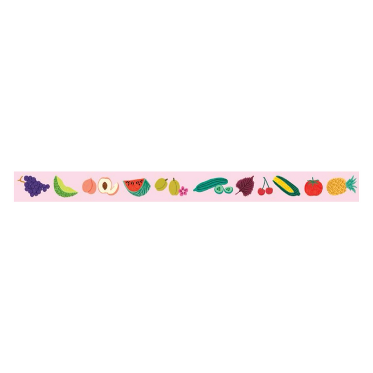mt x Léa Maupetit Washi Tape — Endless Summer — rolled out on paper