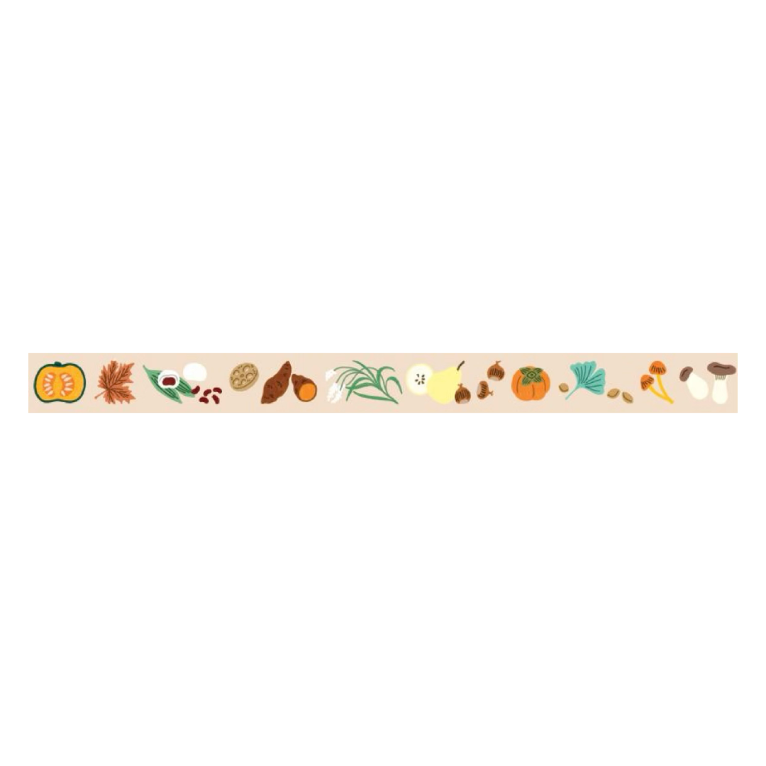 mt x Léa Maupetit Washi Tape — Golden Autumn — rolled out on paper