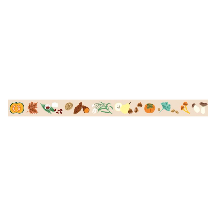 mt x Léa Maupetit Washi Tape — Golden Autumn — rolled out on paper