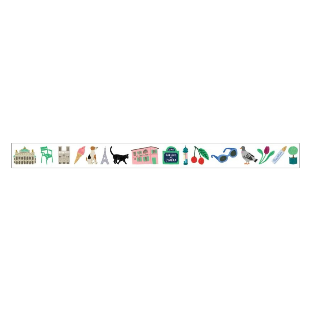 mt x Léa Maupetit Washi Tape — Paris — rolled out on paper