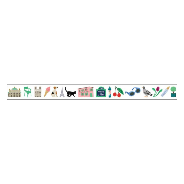 mt x Léa Maupetit Washi Tape — Paris — rolled out on paper