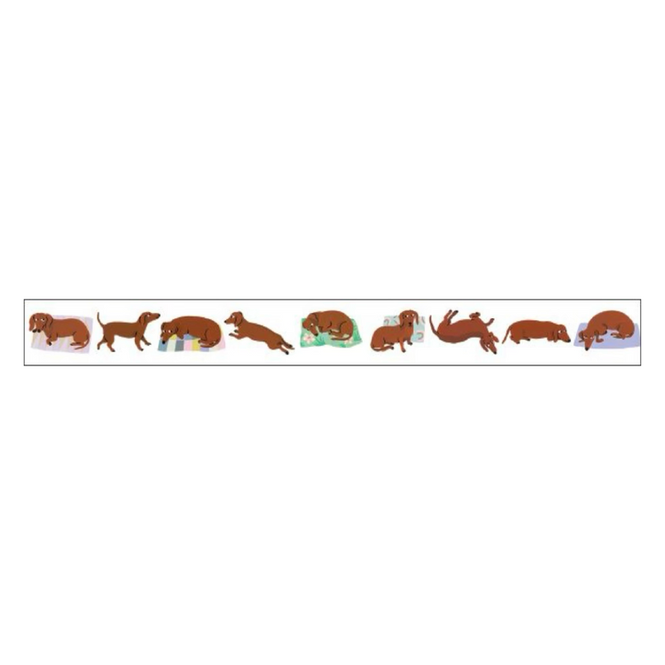 mt x Léa Maupetit Washi Tape — Sausage Dog — rolled out on paper