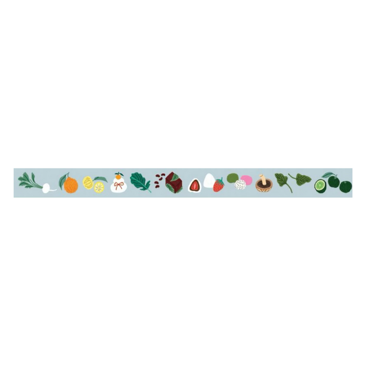 mt x Léa Maupetit Washi Tape — Whimsical Winter — rolled out on paper
